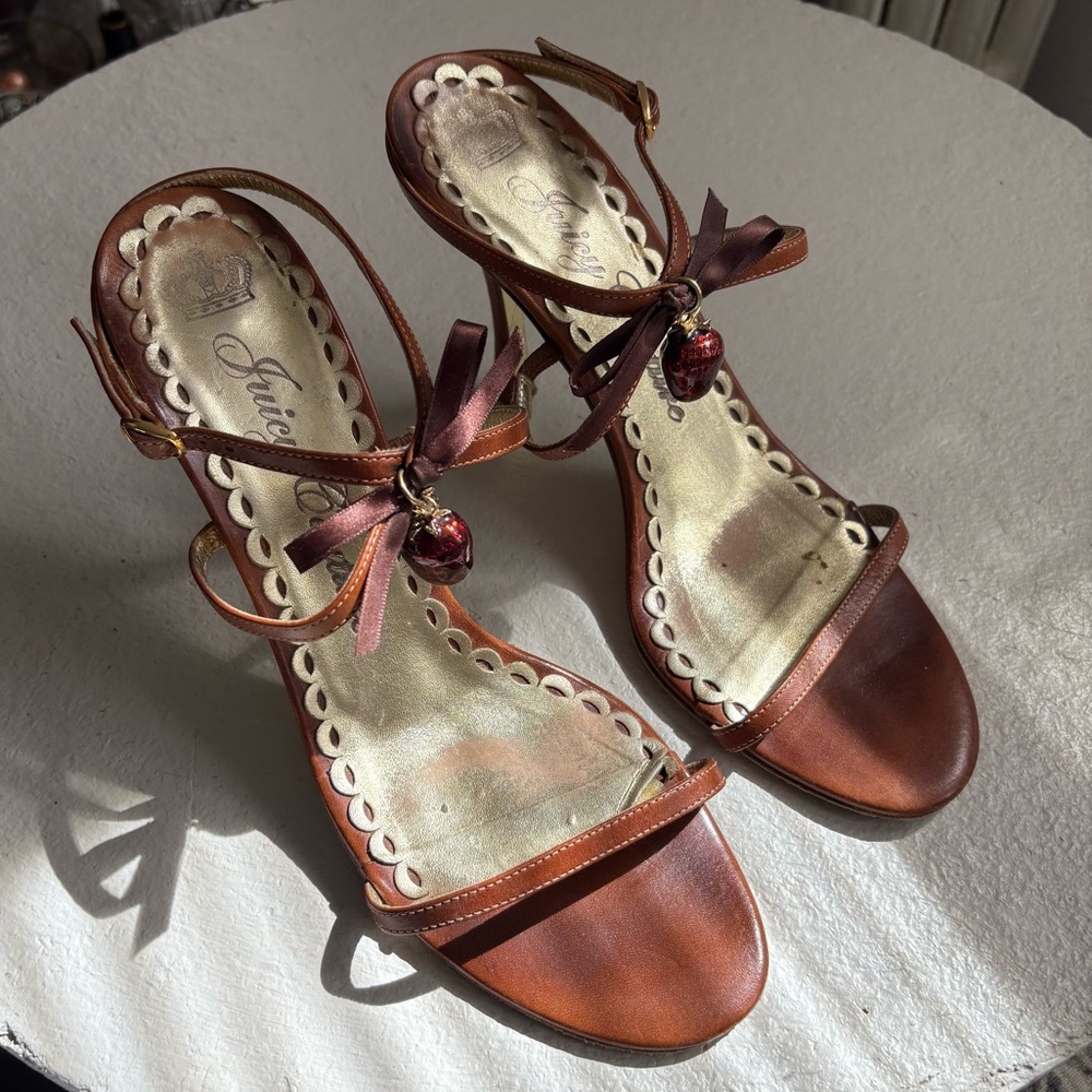Juicy Couture vintage sandals with strawberry charm